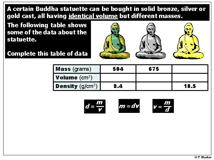 A certain Buddha statuette can be bought in solid bronze, silver or gold cast, A certain Buddha statuette can be bought in solid bronze, silver or gold cast,