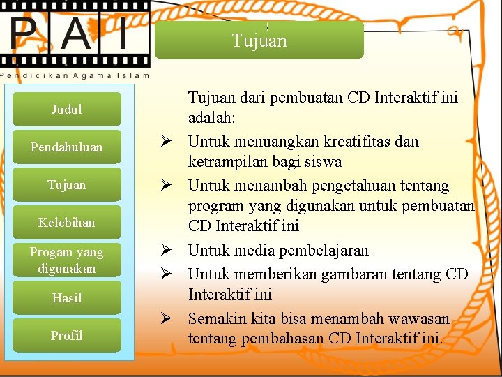 Tujuan Judul Pendahuluan Ø Tujuan Ø Kelebihan Progam yang digunakan Ø Ø Hasil Ø