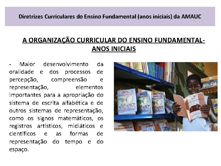 Diretrizes Curriculares do Ensino Fundamental (anos iniciais) da AMAUC A ORGANIZAÇÃO CURRICULAR DO ENSINO