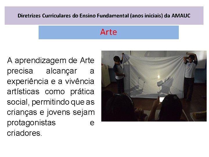 Diretrizes Curriculares do Ensino Fundamental (anos iniciais) da AMAUC Arte A aprendizagem de Arte