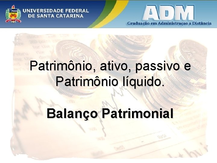 Patrimônio, ativo, passivo e Patrimônio líquido. Balanço Patrimonial 