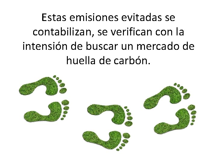 Estas emisiones evitadas se contabilizan, se verifican con la intensión de buscar un mercado