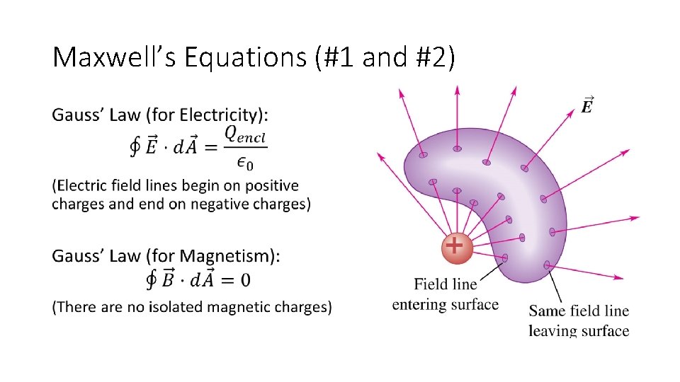 Maxwell’s Equations (#1 and #2) • 