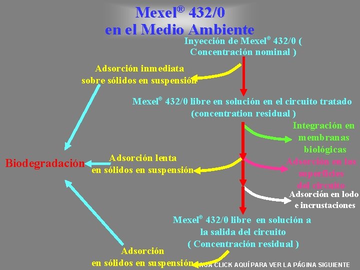 Mexel® 432/0 en el Medio Ambiente Inyección de Mexel® 432/0 ( Concentración nominal )