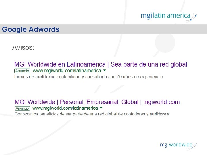 Google Adwords Avisos: 