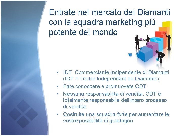 Entrate nel mercato dei Diamanti con la squadra marketing più potente del mondo •