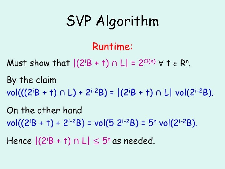 SVP Algorithm • 