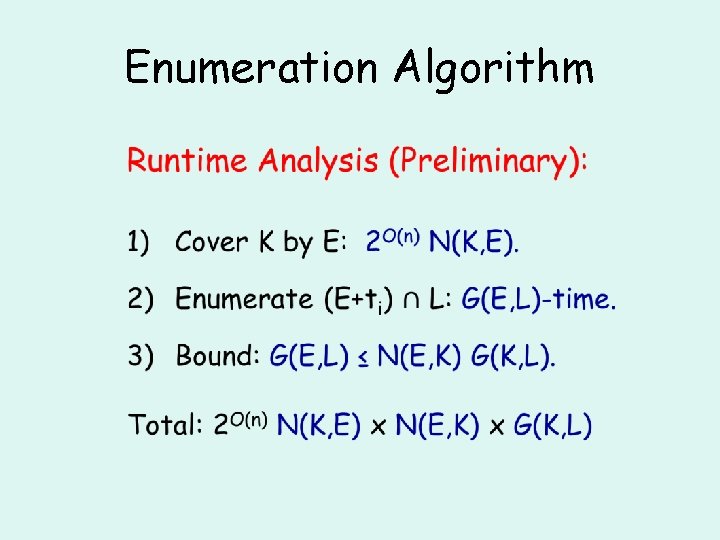 Enumeration Algorithm • 