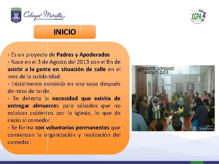 INICIO - Es un proyecto de Padres y Apoderados - Nace en el 3