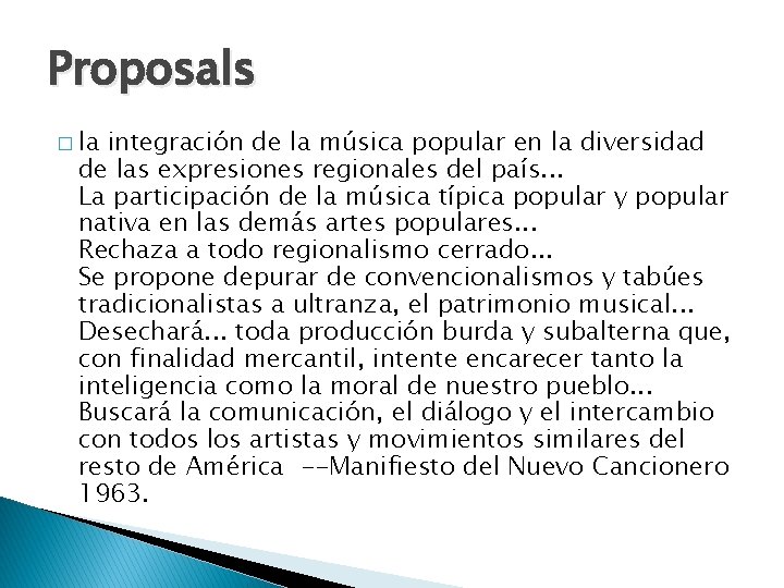 Proposals � la integración de la música popular en la diversidad de las expresiones