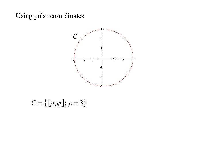 Using polar co-ordinates: C 