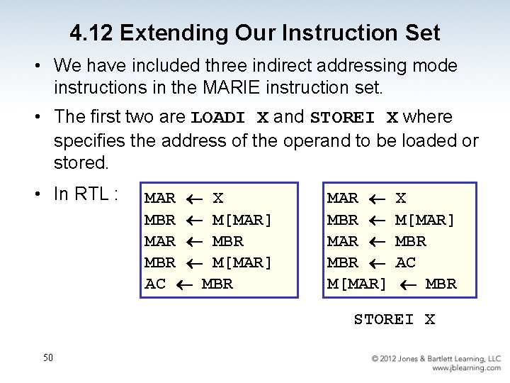 4. 12 Extending Our Instruction Set • We have included three indirect addressing mode