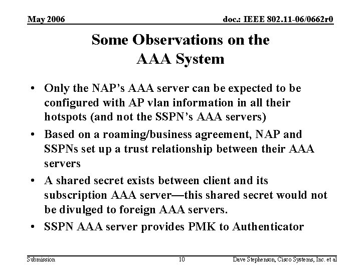May 2006 doc. : IEEE 802. 11 -06/0662 r 0 Some Observations on the