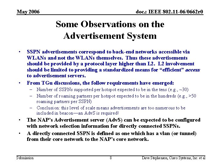 May 2006 doc. : IEEE 802. 11 -06/0662 r 0 Some Observations on the