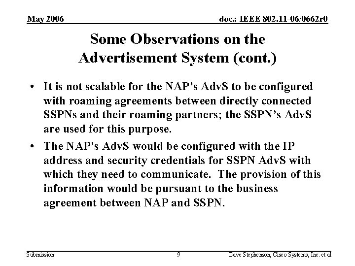 May 2006 doc. : IEEE 802. 11 -06/0662 r 0 Some Observations on the