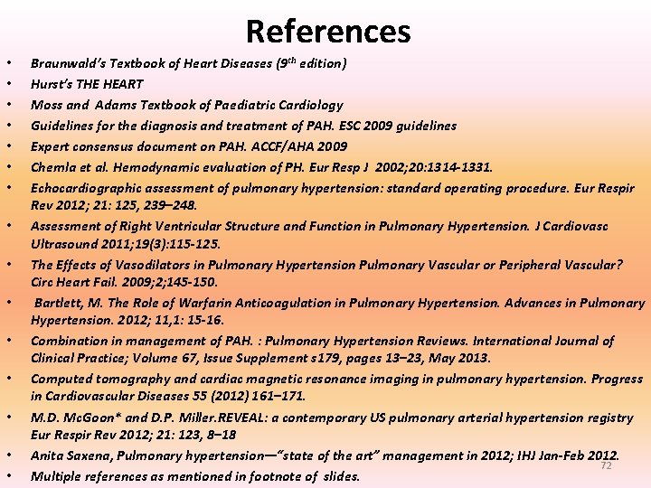 References • • • • Braunwald’s Textbook of Heart Diseases (9 th edition) Hurst’s References • • • • Braunwald’s Textbook of Heart Diseases (9 th edition) Hurst’s