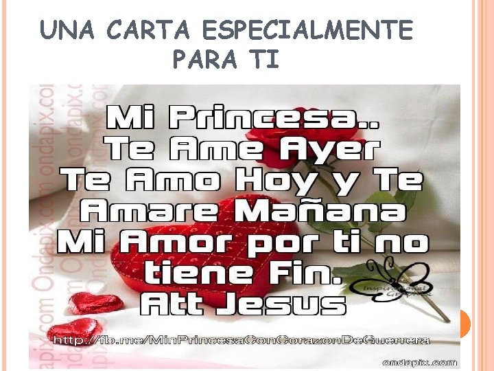 UNA CARTA ESPECIALMENTE PARA TI 