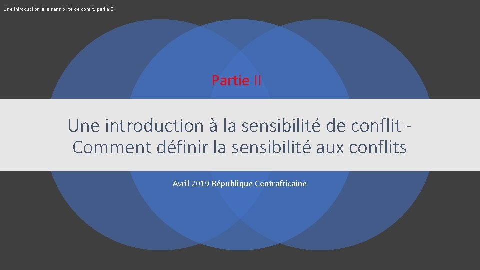 Une introduction à la sensibilité de conflit, partie 2 Partie II Une introduction à