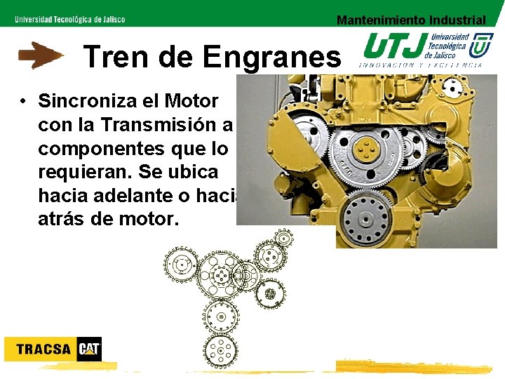 Mantenimiento Industrial Tren de Engranes • Sincroniza el Motor con la Transmisión a componentes