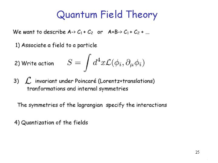 Quantum Field Theory 25 