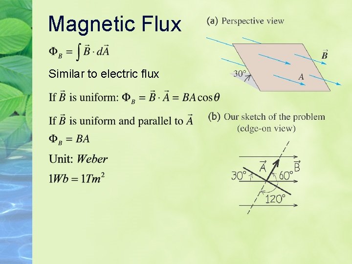 Magnetic Flux Similar to electric flux 