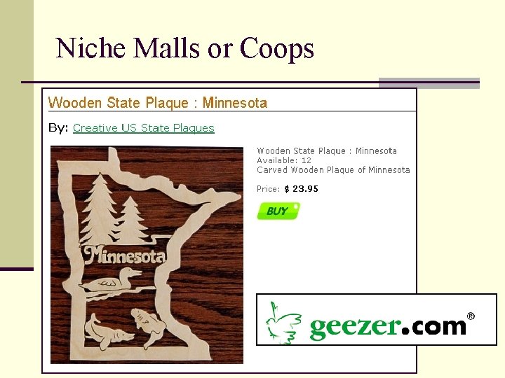 Niche Malls or Coops 