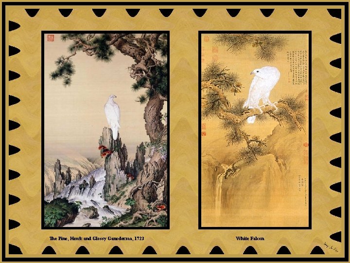 The Pine, Hawk and Glossy Ganoderma, 1723 White Falcon 