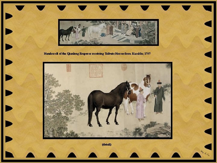 Handscroll of the Qianlong Emperor receiving Tribute Horses from Kazakhs, 1757 (detail) 
