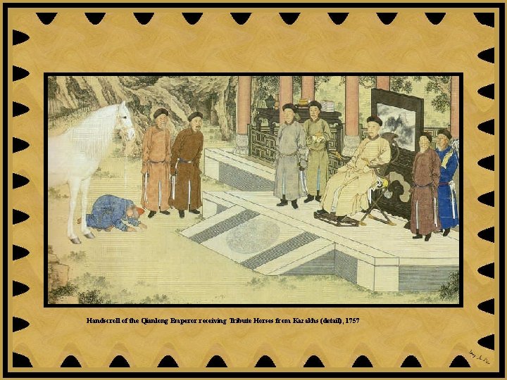 Handscroll of the Qianlong Emperor receiving Tribute Horses from Kazakhs (detail), 1757 