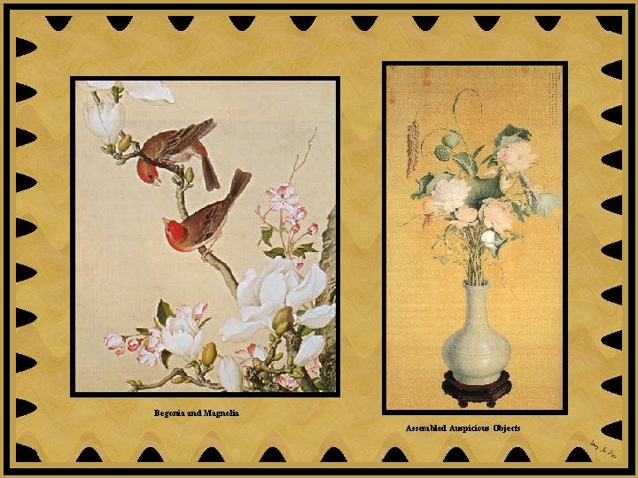 Begonia and Magnolia Assembled Auspicious Objects 