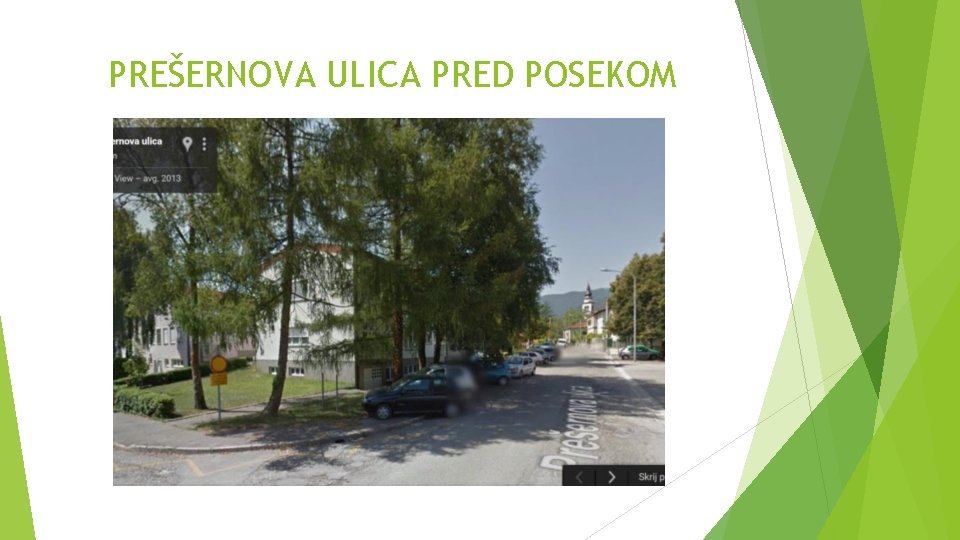 PREŠERNOVA ULICA PRED POSEKOM 