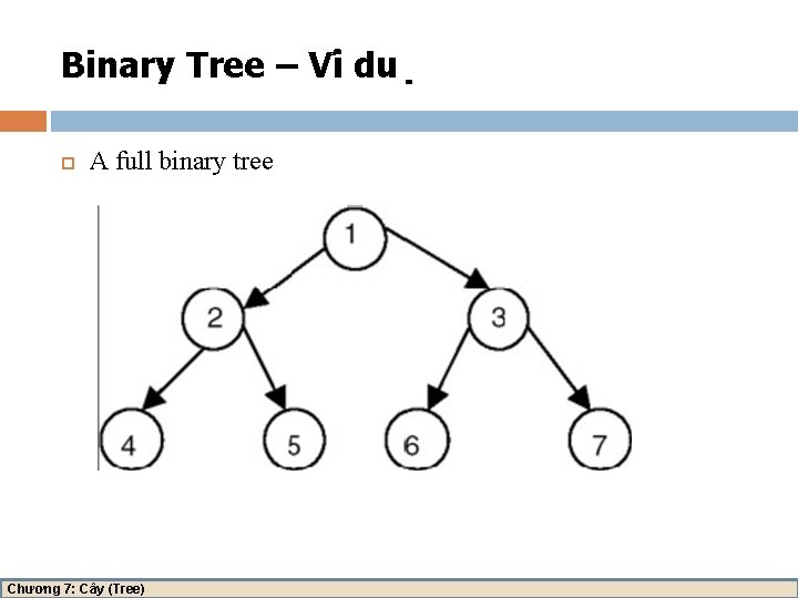 Binary Tree – Vi du A full binary tree Chương 7: Cây (Tree) 