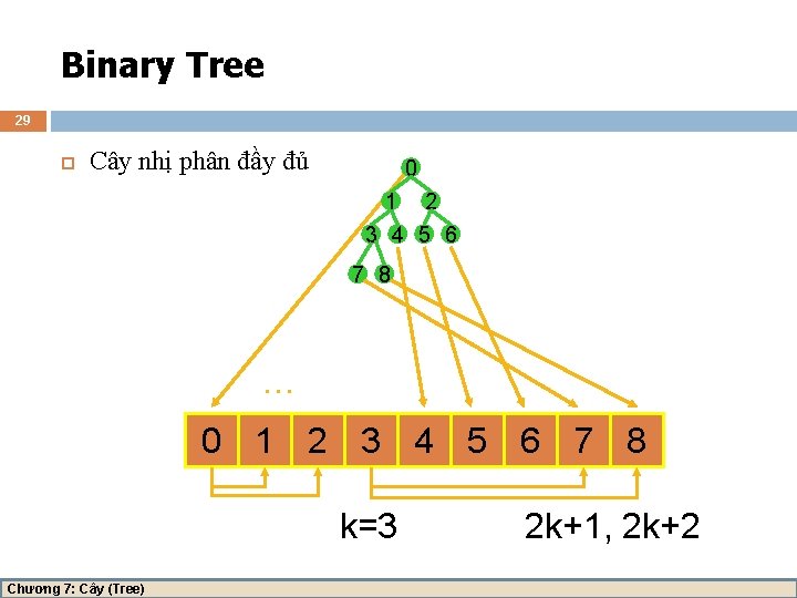 Binary Tree 29 Cây nhị phân đầy đủ 0 1 2 3 4 5