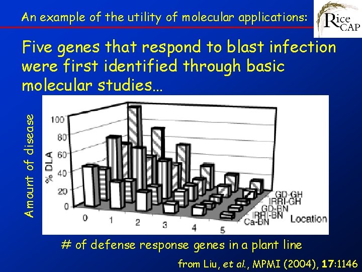 An example of the utility of molecular applications: Amount of disease Five genes that