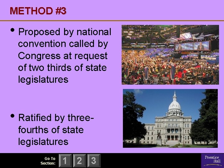 METHOD #3 • Proposed by national convention called by Congress at request of two