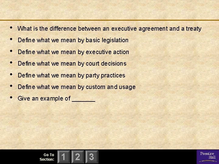  • • What is the difference between an executive agreement and a treaty