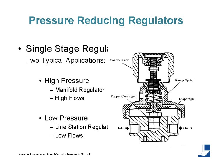 Pressure Reducing Regulators • Single Stage Regulator Two Typical Applications: • High Pressure – Pressure Reducing Regulators • Single Stage Regulator Two Typical Applications: • High Pressure –