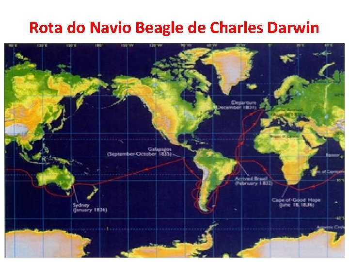 Rota do Navio Beagle de Charles Darwin 