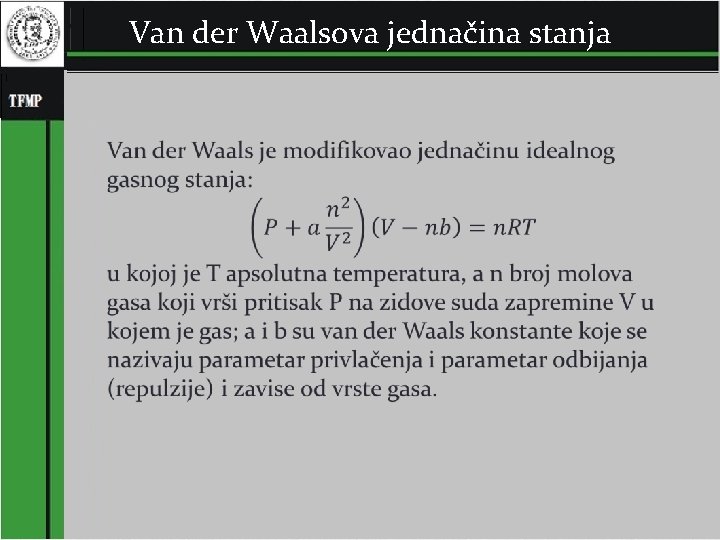 Van der Waalsova jednačina stanja 5 