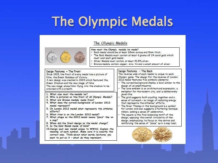 The Olympic Medals 