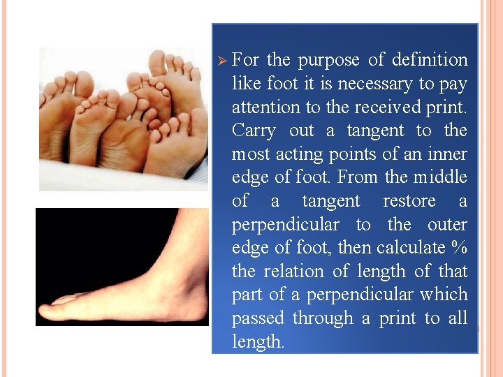 Ø For the purpose of definition like foot it is necessary to pay attention