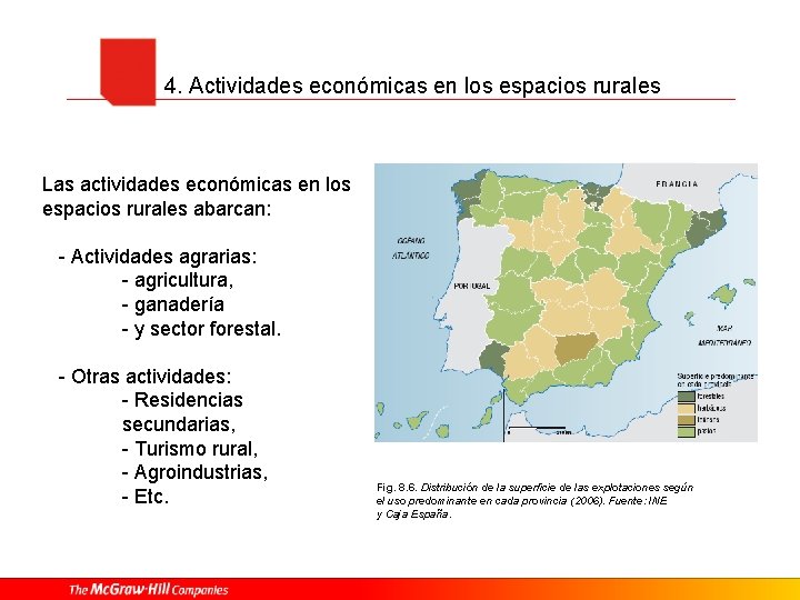 4. Actividades económicas en los espacios rurales Las actividades económicas en los espacios rurales