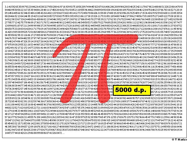 3. 141592653589793238462643383279502884197169399375105820974944592307816406286208998628034825342117067982148086513282306647093 8446095505822317253594081284811174502841027019385211055596446229489549303819644288109756659334461284756482337867831652712019 0914564856692346034861045432664821339360726024914127372458700660631558817488152092096282925409171536436789259036001133053054 8820466521384146951941511609433057270365759591953092186117381932611793105118548074462379962749567351885752724891227938183011 9491298336733624406566430860213949463952247371907021798609437027705392171762931767523846748184676694051320005681271452635608 2778577134275778960917363717872146844090122495343014654958537105079227968925892354201995611212902196086403441815981362977477 1309960518707211349999998372978049951059731732816096318595024459455346908302642522308253344685035261931188171010003137838752 8865875332083814206171776691473035982534904287554687311595628638823537875937519577818577805321712268066130019278766111959092 1642019893809525720106548586327886593615338182796823030195203530185296899577362259941389124972177528347913151557485724245415 0695950829533116861727855889075098381754637464939319255060400927701671139009848824012858361603563707660104710181942955596198 9467678374494482553797747268471040475346462080466842590694912933136770289891521047521620569660240580381501935112533824300355 8764024749647326391419927260426992279678235478163600934172164121992458631503028618297455570674983850549458858692699569092721 0797509302955321165344987202755960236480665499119881834797753566369807426542527862551818417574672890977772793800081647060016