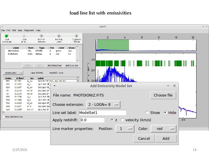 load line list with emissivities 2/27/2021 13 