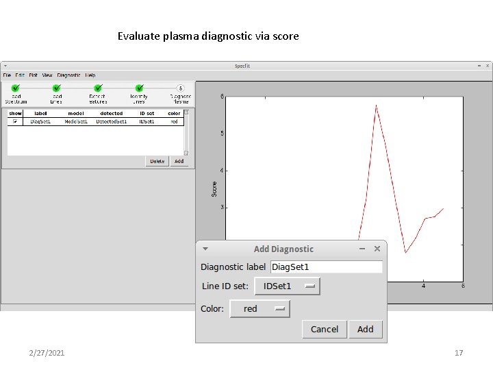 Evaluate plasma diagnostic via score 2/27/2021 17 