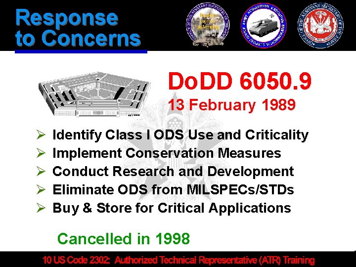 Response to Concerns Do. DD 6050. 9 13 February 1989 Ø Ø Ø Identify