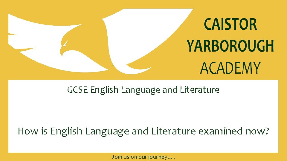 GCSE English Language and Literature How is English Language and Literature examined now? Join