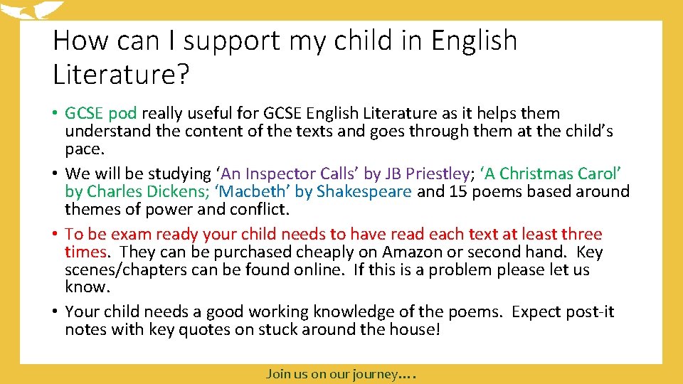 How can I support my child in English Literature? • GCSE pod really useful