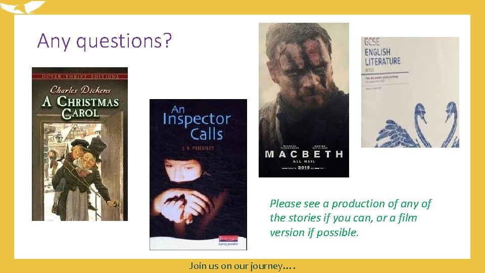 Any questions? Please see a production of any of the stories if you can,