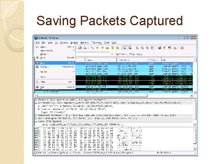 Saving Packets Captured 